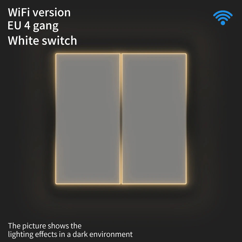 AVATTO Tuya WiFi/ZigBee EU Smart Licht Schalter 1/2/3/4Gang Taste Schalter mit Umgebungs Licht Funktioniert mit Alexa Google Home Alice