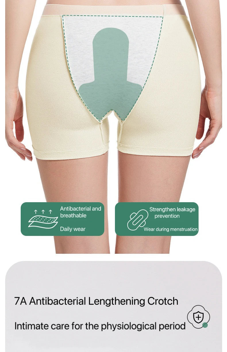 4pcs Women's Safety Pants Physiological Underwear High Waist Shorts Panties For Women Plus Size No Trace Leggings Safety Panty.