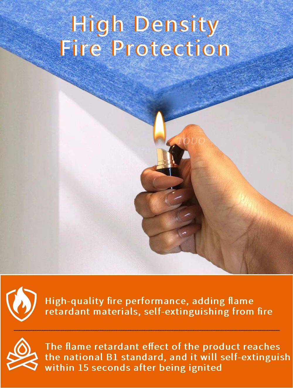 TOUO Sound Absorbing Panel 12 Pcs Studio Acoustic Panel High Density Insulation Acoustic Treatment Drum Room Wall Soundproofing