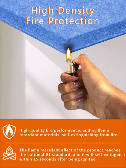 TOUO Sound Absorbing Panel 12 Pcs Studio Acoustic Panel High Density Insulation Acoustic Treatment Drum Room Wall Soundproofing