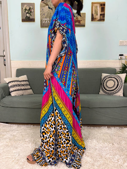 Muslim 2025 New Fashion Sets Abayas For Women Cotton Printed Loose Fit Femme Robe Afircan Islam Dress With 160x80cm Shawl Scarf.