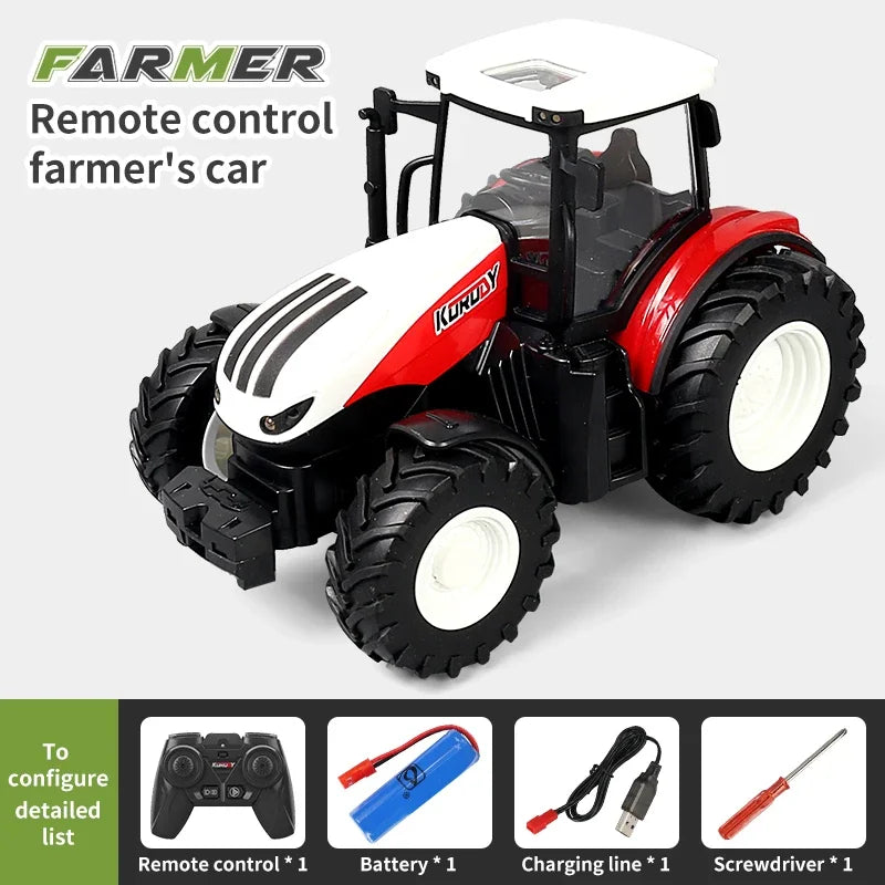 Remote Control Tractor RC Farm Truck Car Trailer 2.4G Farming Simulator Truck Miniature Farm Vehicle Toys Model Children Boy