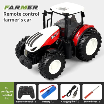 Remote Control Tractor RC Farm Truck Car Trailer 2.4G Farming Simulator Truck Miniature Farm Vehicle Toys Model Children Boy