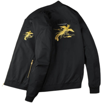 Spring men's Phoenix embroidered jacket Slim youth coat Outdoor sports trend top men's jacket.