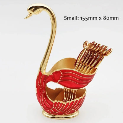 Swan-Shaped Cutlery Holder, Elegant Spoon and Fork Base, Luxury Tableware Storage, Stylish Kitchen Decor and Organizer for Home