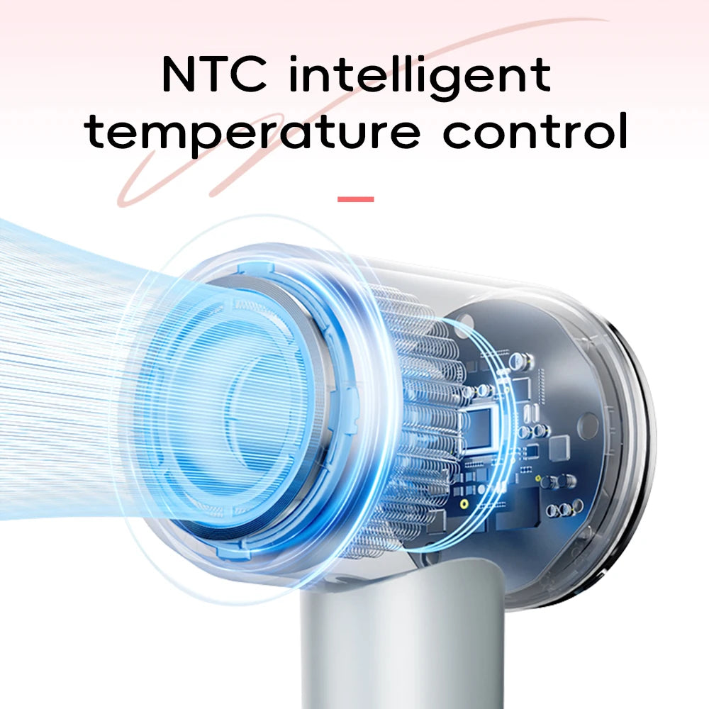 1.8m Professinal Leafless Hair Dryer Electric Hair Dryer High Speed 1600W Negative 200 Million Anion Blow Dryer Silent Hair Drye.