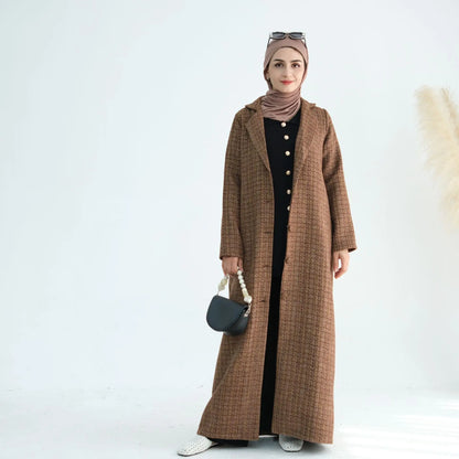 Ramadan Eid Winter Open Abaya Dubai Muslim Modest Coat Kimono African Dresses For Women Kebaya Kaftan Islam Robe Femme Musulmane