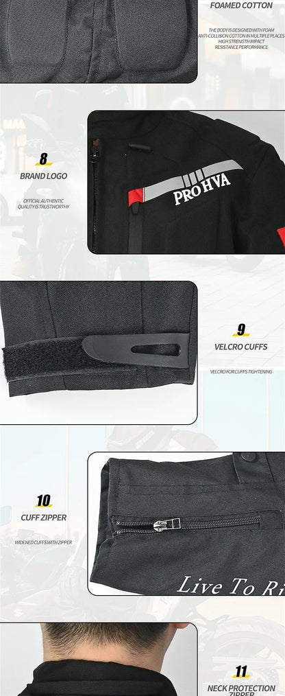 HVA Waterproof Motorcycle Jacket Men's Racing Suit Removable Liner Warm Autumn and Winter Motorcycle Jacket Suit Anti-fall Suit.