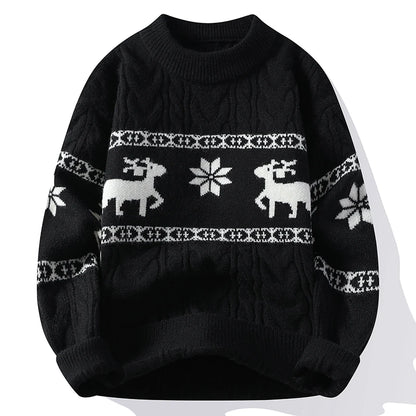 2024 Winter sweater new High End Luxury Cashmere Sweater Men Thick Warm Mens Sweaters With Deer Korean Harajuku Christmas Jumper