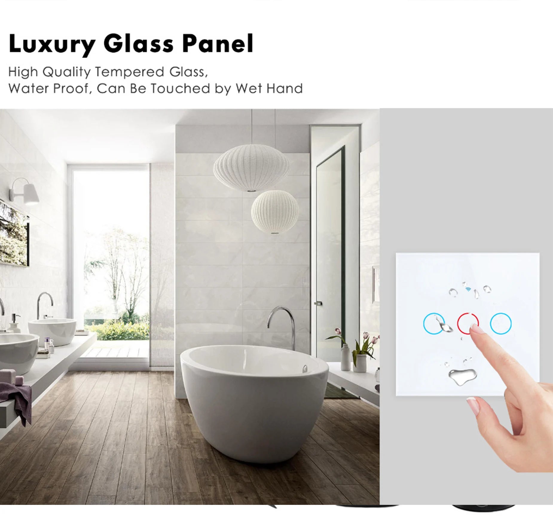 AXUS EU WiFi Smart Licht Schalter Touch Schalter RF433 Kein Neutralleiter Smart Home Leben Tuya App Steuerung Unterstützung Alexa Google Hause.