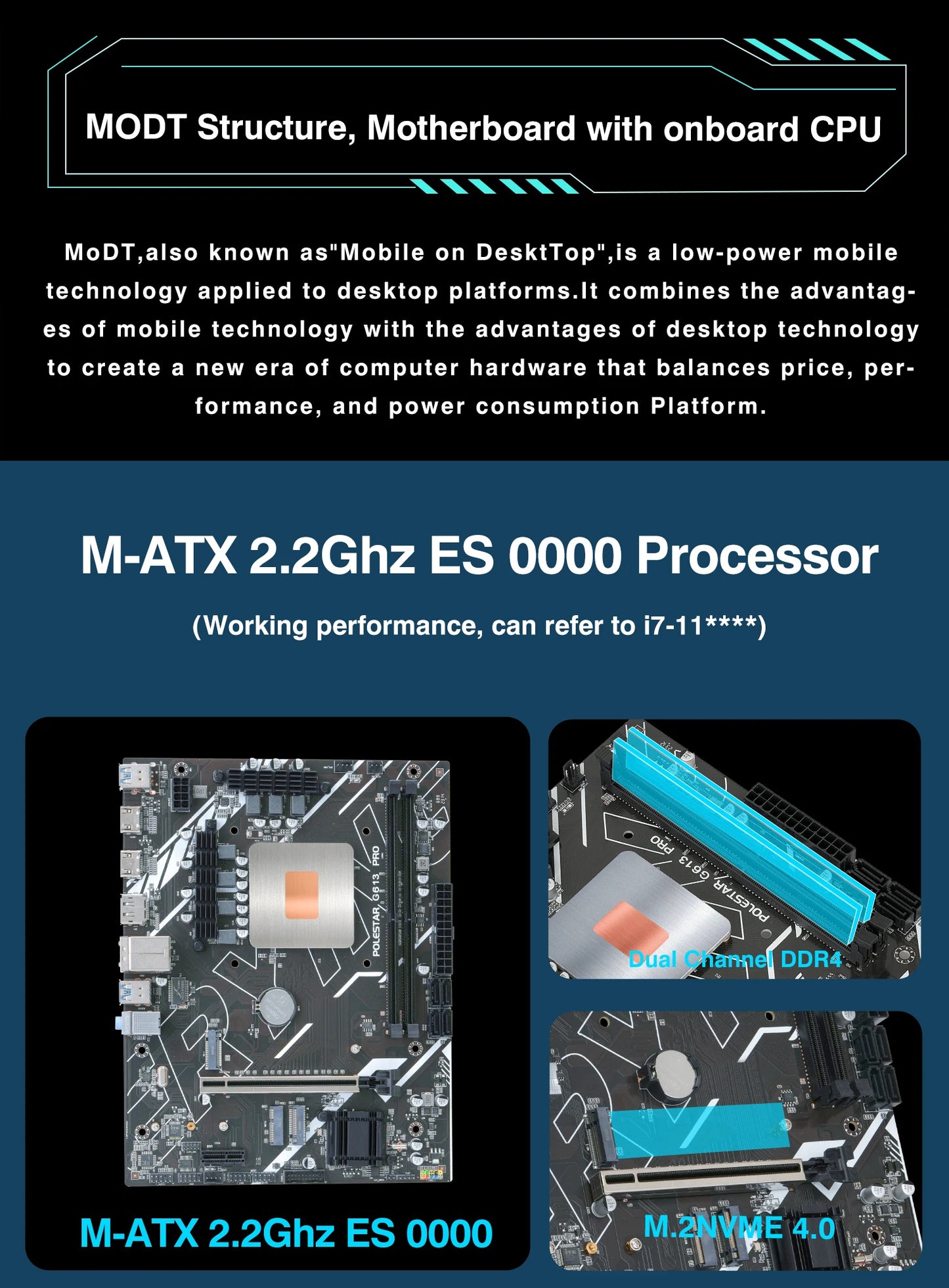 G613 DIY Gamer Motherboard with 11th Core CPU 0000 ES 2.2GHz 8C16T (Refer to i7 11800 ) DDR4 1151 Mainboard.
