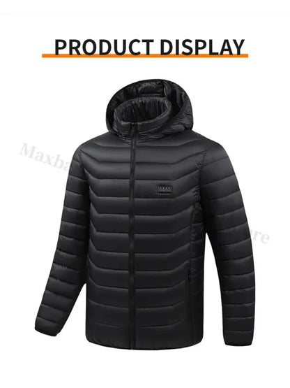 21 Areas Heating Jacket Men Winter USB Electric Heated Coat Functional Self Heating Clothes Outdoor Snow Ski Thick Padded Jacket.