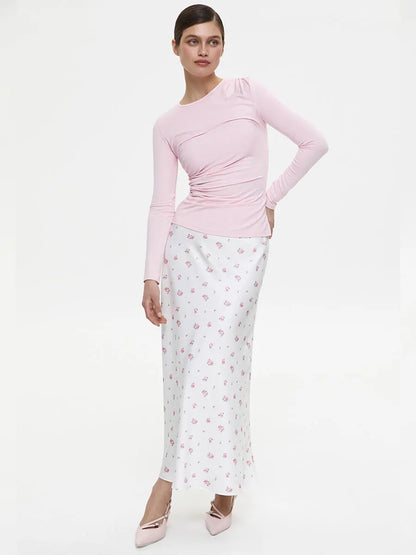 Tossy Summer Printed Fashion Long Skirt For Women High Waist Contrast Patchwork Slim Elegant Party Looks Ladies Y2k Maxi Skirt