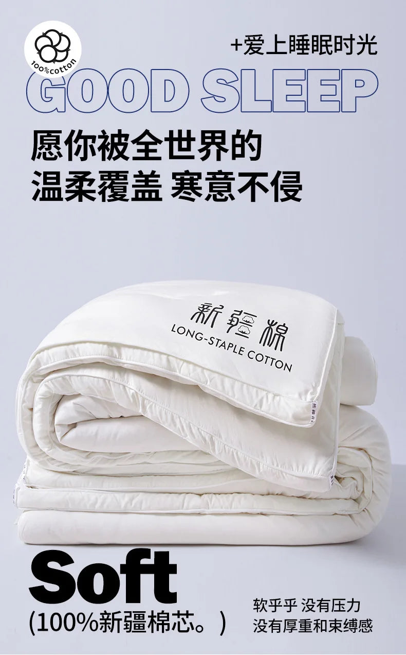 2025 new class A Xinjiang cotton thickened winter quilt spring and autumn quilt pure cotton quilt student dormitory warm.
