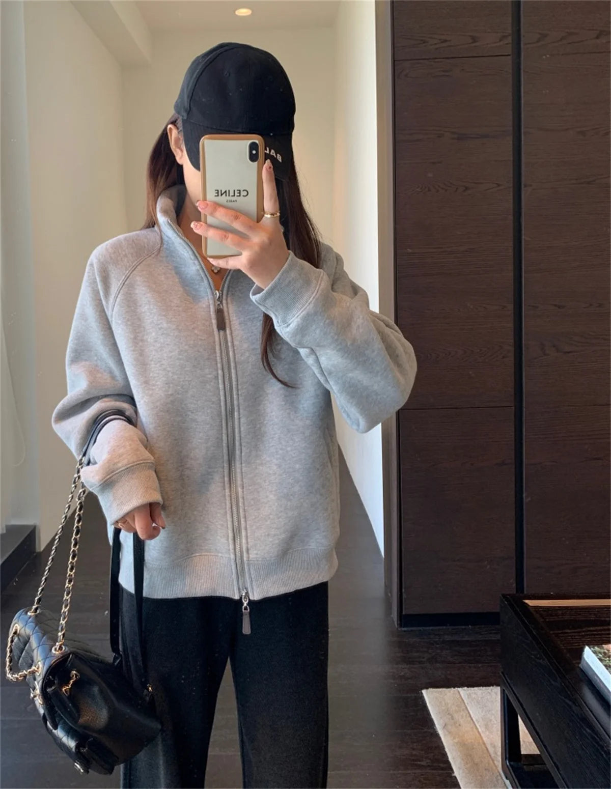 Women Autumn Winter Sweatshirt Coat Zip Up Solid Long Sleeve Stand Neck Jacket Lady Fashion Casual Street Vintage Coats Outwear.