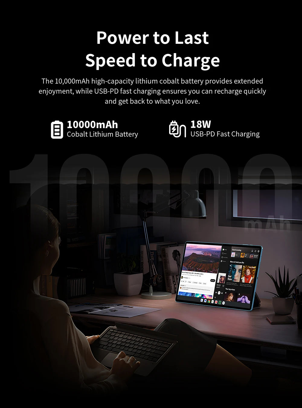 Teclast T70 14" Tablet Android 15 MTK G99 CPU Max 20GB (8GB+12GB Expansion) RAM 256GB ROM 4G LTE 10000mAh 18W Fast Charging GPS