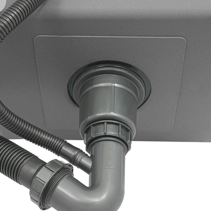 Großes schwarzes Abtropfgestell für die Küche, Küchenspüle aus Edelstahl mit Abtropffläche, Gemüse-Doppelbecken mit Seifenspender