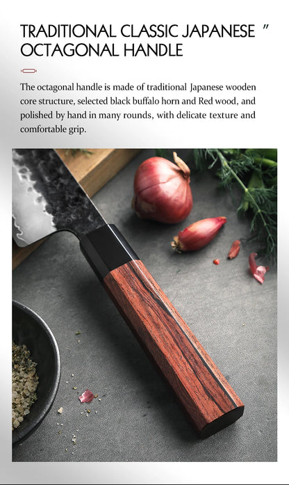 HEZHEN 1PC-5PC Kitchen Knife Set Chef Utility Stainless Steel 3 Layers Composite Steel Santoku Nakiri Kitchen Accessories.