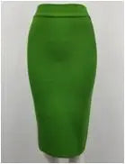 60CM Knee Length Summer Bandage Skirts For Women Candy Color Bodycon Pencil Skirt Ladies Elegant Office Business Formal XL XXL.