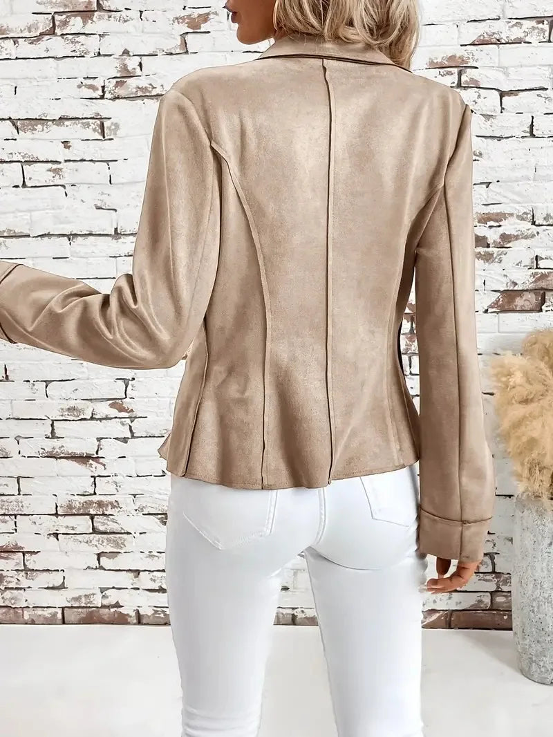 2025 mode Herbst Winter Neue Stil Modische Jacken Langarm Kerb Kragen Abnehmen Einfarbig Mantel Frauen Outer.