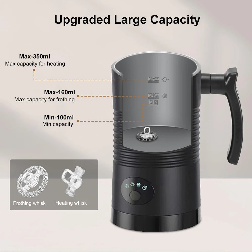 Electric Milk Frother Automatic Rotary Foamer for Coffee Cappuccino Latte 4 in 1 Hot and Cold Foam Maker Milk Frother Foamer.