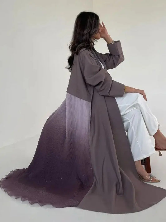Ramadan Open Chiffon Kimono Abaya Damen Dubai Kaftan Muslim Coat Prayer Clothes Women Djellaba Kebaya Robe Femme Musulmane.