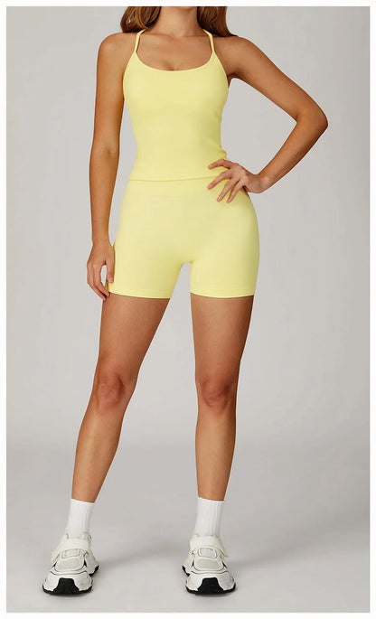 2PCS Yoga Suit Sports Set Women Gym Set Woman Tracksuit Running Workout Long Sleeve Sports Shirt Shorts and bra set Sport Outfit