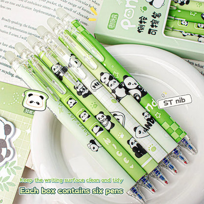 Capybara löschbare Stifte, 6 Stück, nachfüllbare Tinte, Gelstift, wischfrei, niedliches Tier, Schulbedarf für Studenten, Büro, Schreibwaren, Geschenke.