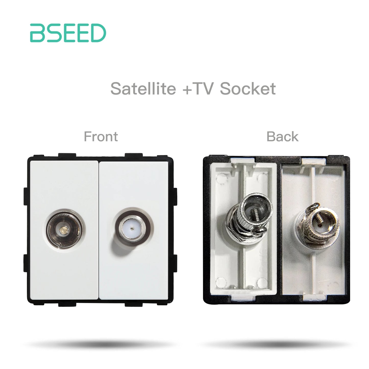 BSEED Wandlichtschalter Teile Weiße Glasrahmen USB-Steckdosen Funktionsmodul DIY EU CAT5 TV-Steckdosen Power ST TEL Steckdosenteile.