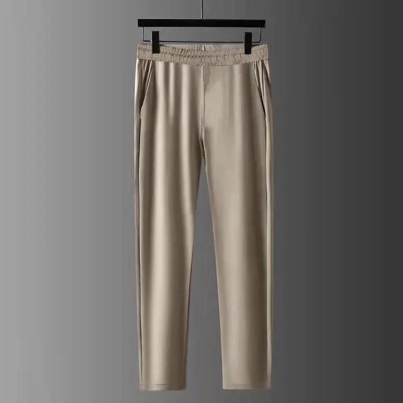 2025 Summer New Fashion Solid Color Comfortable Breathable Sports Suit Men's Business Leisure Loose Size Two-Piece Set M-4XL.