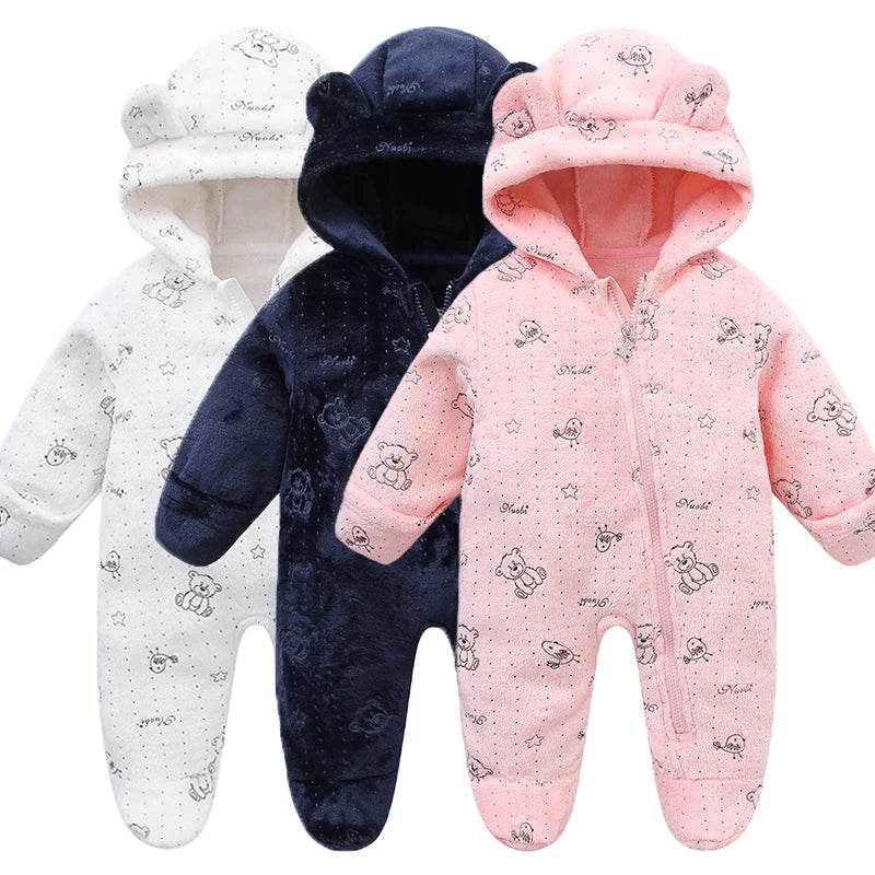 Neugeborenen Baby Kleidung Flanell Herbst Winter Baby Jungen Mädchen Strampler Cartoon Neugeborenen Body Weiche Warme Overall für Babys 0-12M.