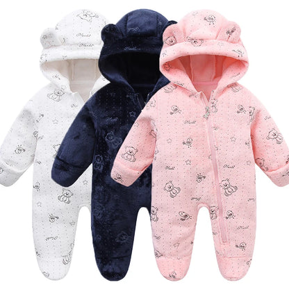 Neugeborenen Baby Kleidung Flanell Herbst Winter Baby Jungen Mädchen Strampler Cartoon Neugeborenen Body Weiche Warme Overall für Babys 0-12M.