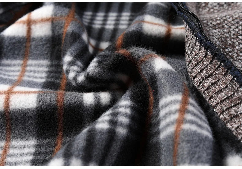 Autumn Winter Warm Cardigan Men Fleece Sweaters Full Zip Jackets Slim Fit Luxury Brand Knitted Sweater Coat American Jersey.