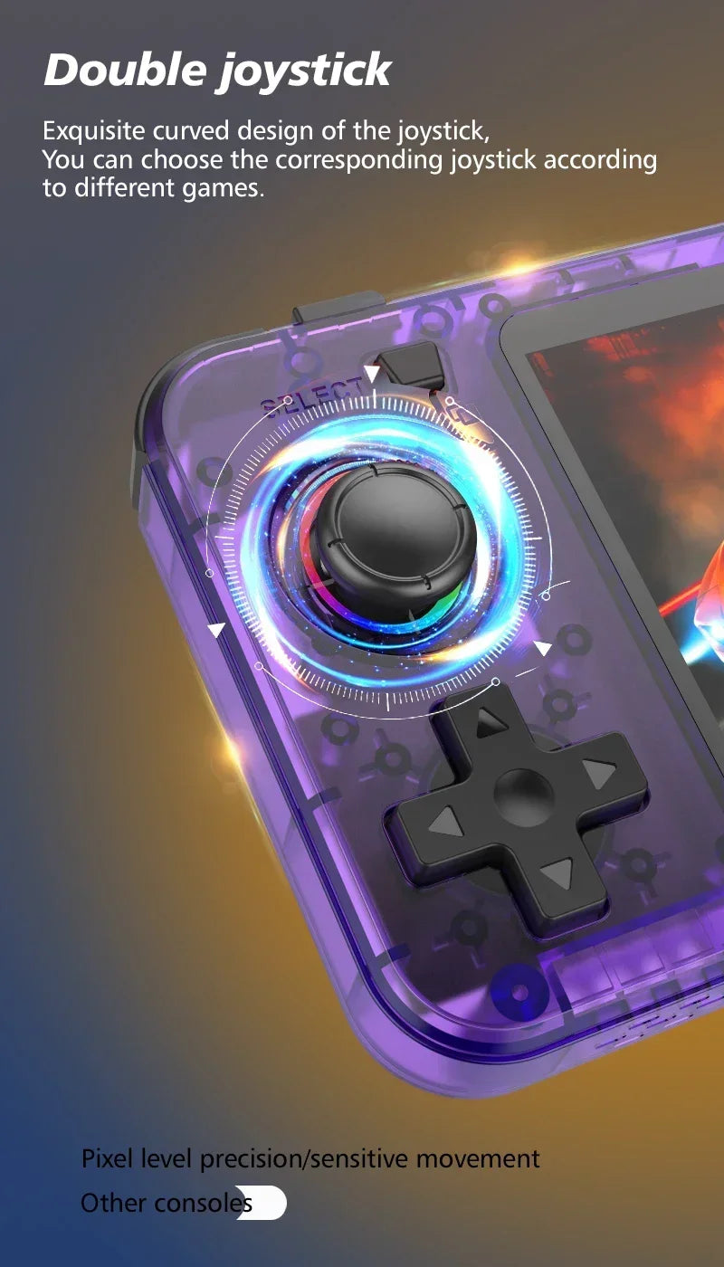 15000+ Ready Games! 3.5" IPS Retro Handheld Console RK3326, 3000mAh Long Play original ARKOS Blue R36H 64GB 128GB.