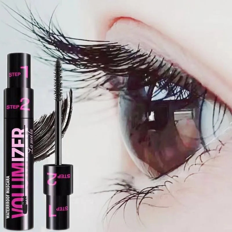 1pc Black Waterproof Curled Lashes 2-in-1 Long-lasting Natural Quick Drying Mascara Lengthens Eyelashes Female Makeup Косметика.