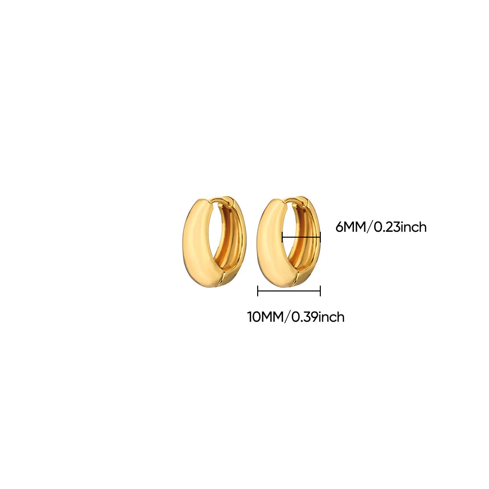 Classic Hoop Earrings for Women Girls Gold Color Chunky Stainless Steel Earrings 2025 Trend New in Minimalist Ear Jewelry aretes.