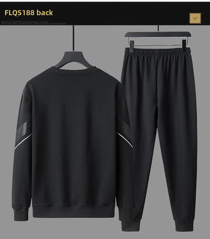 Spring Autumn Men's Casual Sports Suit Round Neck Sweatshirt Long Sleeves Pants One Whole Set Clothing Fashion.