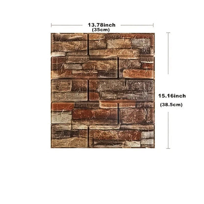 Self-adhesive 1-40pcs 38.5X35cm DIY 3D Wallpaper Retro Brick Pattern Wall Stickers Waterproof Room Decor Foam Home Decoration
