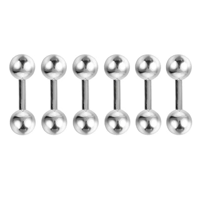6PCS/Set 16G Stainless Steel Stud Earring 3/4/5mm Ball & Cone Screws Earrings Ear Bone Nail Piercing Body Jewelry.
