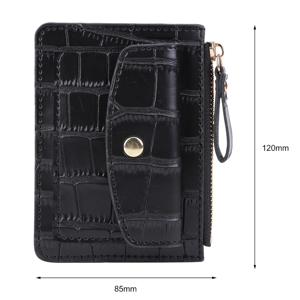 Women Fashion Short Wallet PU Leather Coin Card Holder Solid Color Casual Money Wallet Female Outdoor Bag.