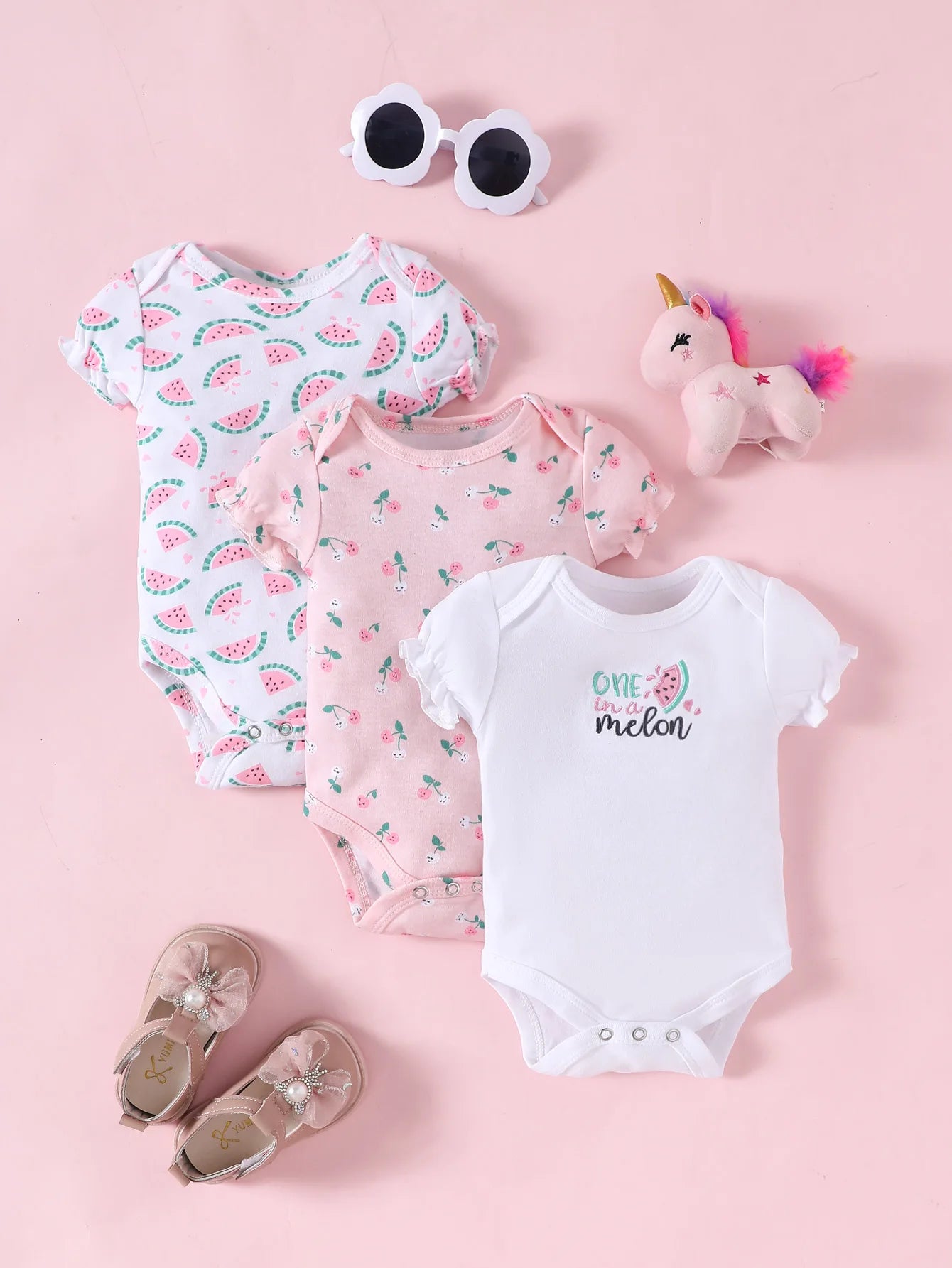 3PCS Infant Baby Nette Grafik einteilige Kleidung Für Jungen Und Mädchen, Neugeborenen Reine Baumwolle Sommer Strampler neugeborene kleidung