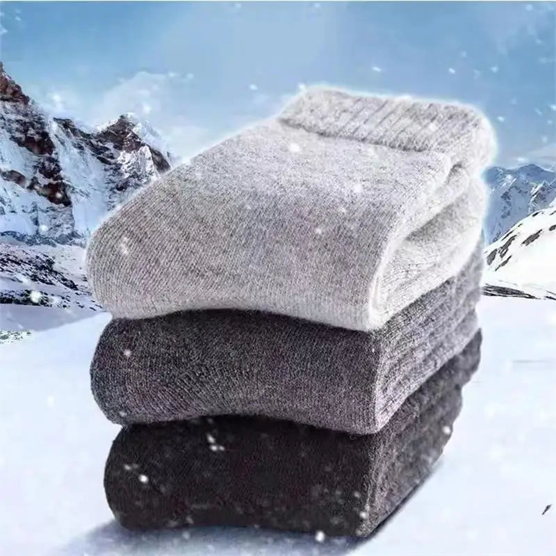4Pairs/Lot Men's Winter Super Thick Thermal Socks Wool Men Women Solid High Quality Merino Wool Socks Cold Snow Warm Wool Socks.