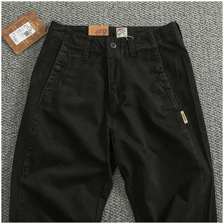 Spring And Autumn New American Retro 100% Cotton Multi-pocketed Washed Old Straight Casual Pants Loose Fashion Cargo Trousers.