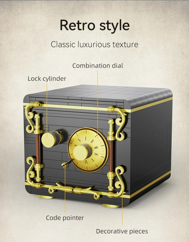 Cada 422PCS City Retro Combination Safe Building Blocks The Secret of Safe Experiment Education Bricks Toys Boys Gifts.