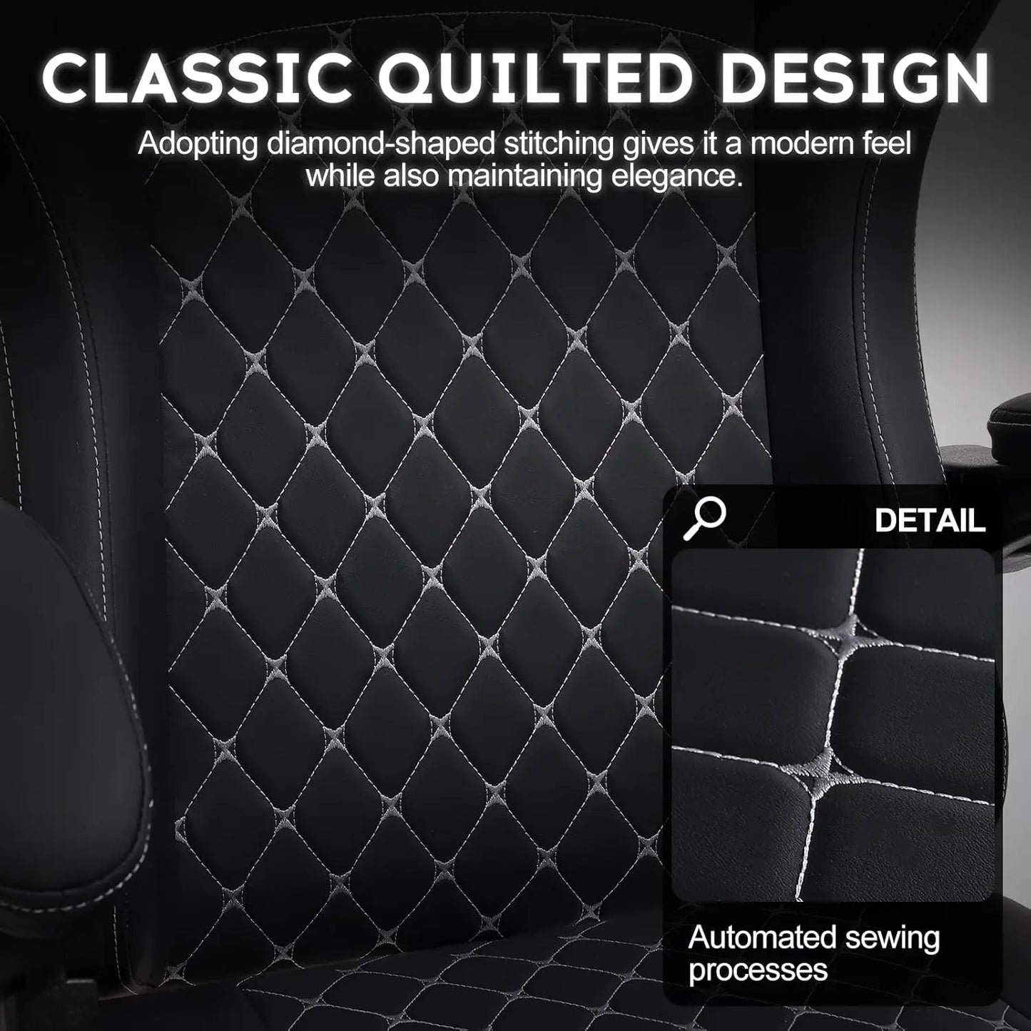 Gaming Chair mit Spring Kissen, Ergonomischer Gaming Chair Gamer Chair mit Kopfstütze, Lendenkissen and Footrest, Hö