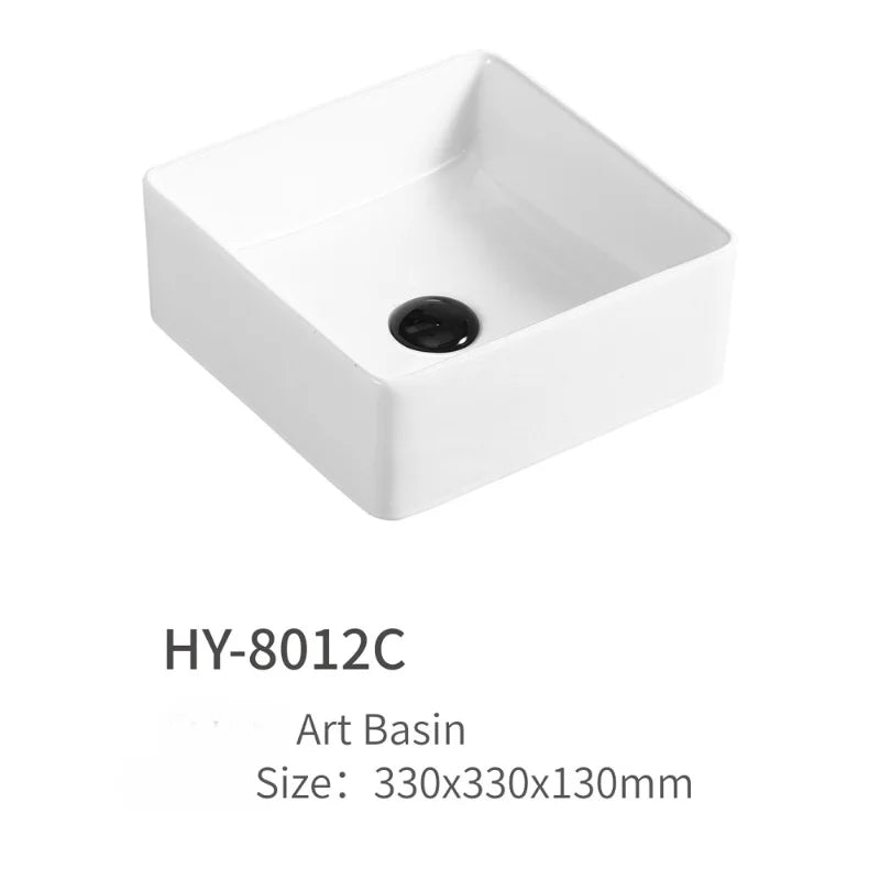 Weiße Waschbecken Licht Luxus Bad Armaturen quadratisches Waschbecken nach Hause runde Küchen spüle Toilette Waschbecken