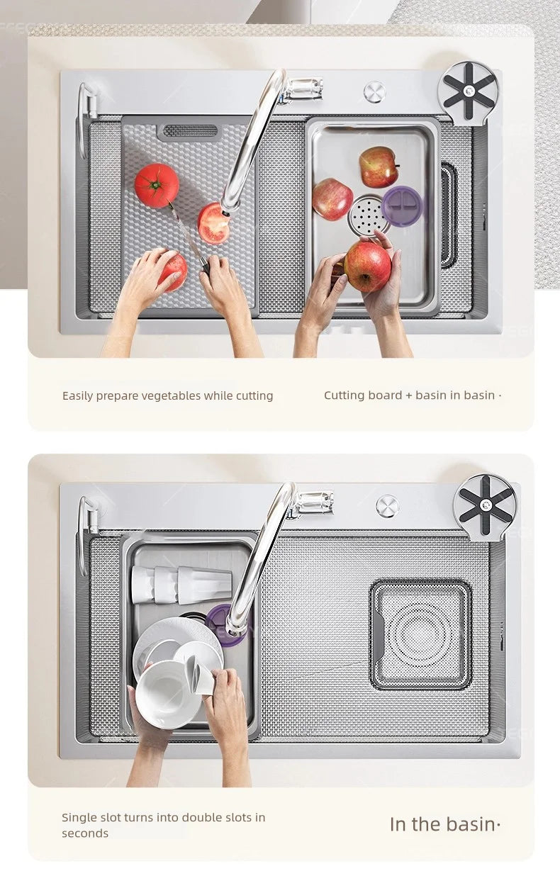 Kitchen Sink 316L Food Grade Stainless Steel Large Single Slot Wash Dish and Wash Vegetable Basin Homeuse Undercounter Bowl