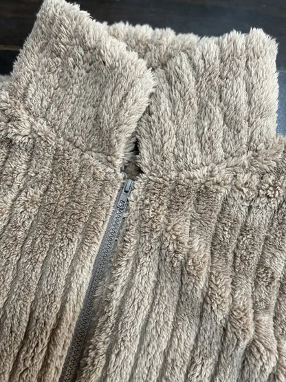 2025, Herbst und Winter, neue Mode, Damenpullover, Mäntel, Übergröße, Fleece-Strickjacke, kurzer Kragen, Tops, Damenbekleidung