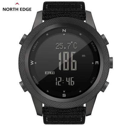 NORTH EDGE APACHE-46 Men Digital Watch Outdoor Sports Running Swimming Outdoor Sport Watches Altimeter Barometer Compass WR50M.