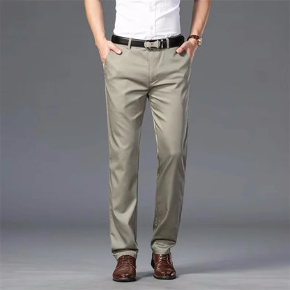 Spring Summer Thin Business Casual Pants Mens Straight Stretch Korean Classic Office Trousers Fashion Male Clothing Size 28-40.